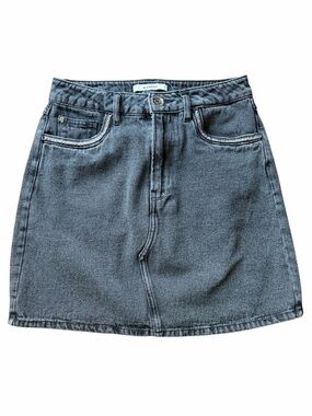 Garcia Black Denim Mini Skirt High Rise Stretch Jean Sparkle Skirt Y2K Casual